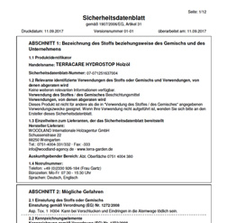 Sicherheitsdatenblatt Hydrostop Holzöl