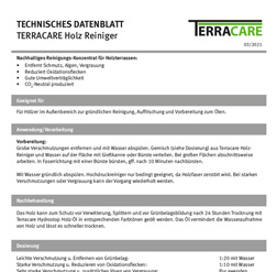 Technisches Datenblatt Holz Reiniger